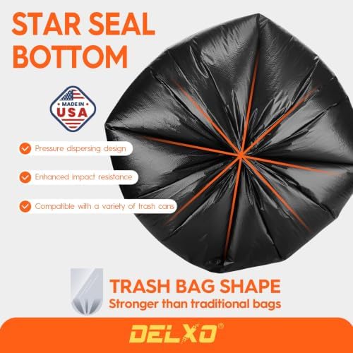 Delxo 55-60 Gallon Trash Bags, 8400 Count, 38×58' Large Black Garbage Bags - Image 4