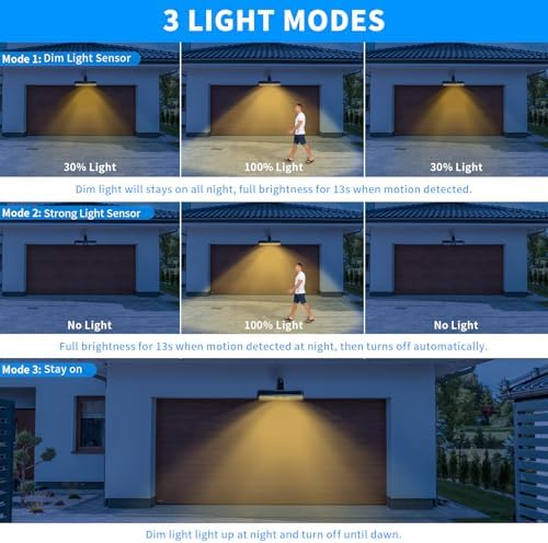 Clip On Solar Lights Outdoor with PIR Motion Sensor (Black ,4 Pack ,3000K) - Image 2