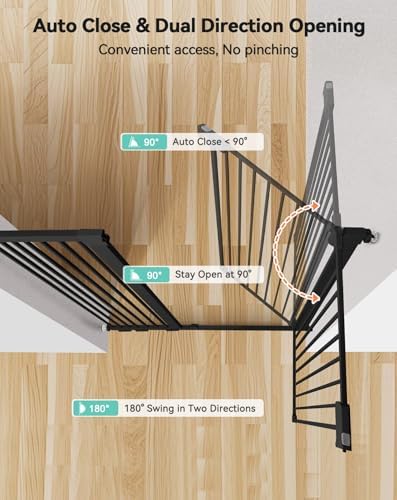 COMOMY 42" Extra Tall Baby Gate for Stairs, Fits 29.5" to 43.3" Openings - Image 3