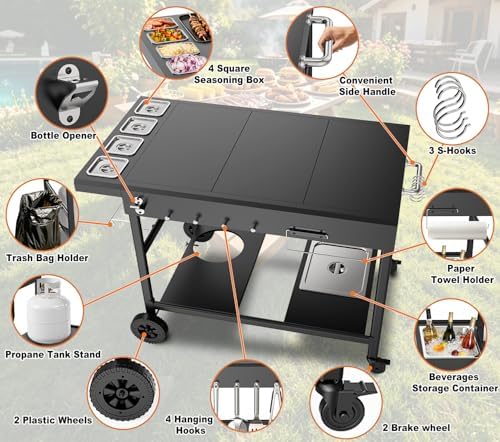 Outdoor Pizza Oven Table with Topping Station - Image 4