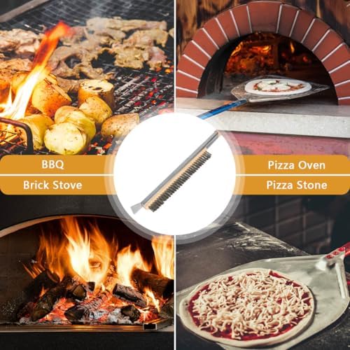 Aolso Pizza Oven Brush, 21" Brush and Stainless Steel Scraper for Pizza Stone, BBQ Grill Cleaning Brush Non Scratch Heat Proof Stainless Steel Bristles with Screwdriver for Pizza Oven Accessories - Image 7
