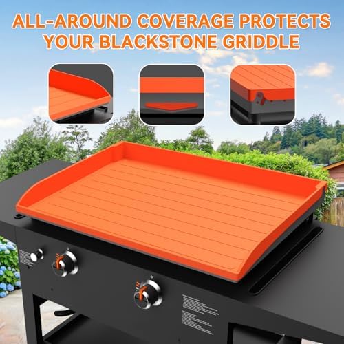 Silicone Griddle Mat Cover for Blackstone - 28 Inch Full-Edge Coverage Magnetic Silicone Grill Cover, Heavy Duty Food Grade Griddle Protective Mat, Keep Your Grill Clean and Rust-Free - Image 2