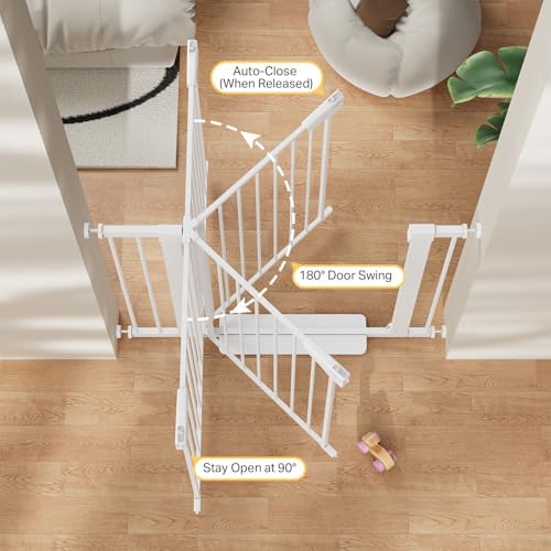 Cumbor 2 Pack 30-40.6 in Baby Gate for Stairs and Doorways, Dog Gate White - Image 5