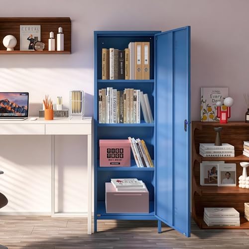 Metal Locker Storage Cabinets Kids Lockable Single File Storage Cabinet with Digital Lock Locker for School Gym Pantry Kitchen (Navy) - Image 5