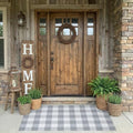 SEEKSEE Buffalo Plaid Outdoor Rug 3' x 5' Gray and White Front Door Mat, Layering Rug for Porch, Washable Doormat, Front Porch Rug for Outdoor Entrance Entryway Patio Porch Decor by SEEKSEE