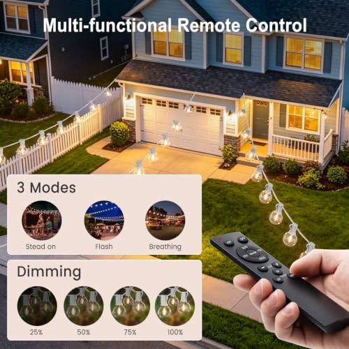Outdoor-String-Lights with Remote 30FT Waterproof lights for Outside Patio - Image 3