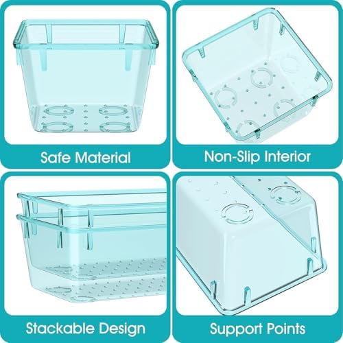 7 PCS Plastic Drawer Organizers Set, 4 Size Desk Drawer Organizer Trays - Image 3