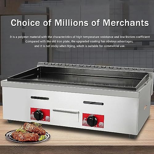 Gas Griddle LPG Commercial Stainless Steel Heavy Duty Restaurant Outdoor Tabletop Griddle Gas Baking Plate Burger Grill Burners for Camping, Tailgating, Kitchen-BBQ Grill with Knobs & Ignition - Image 4