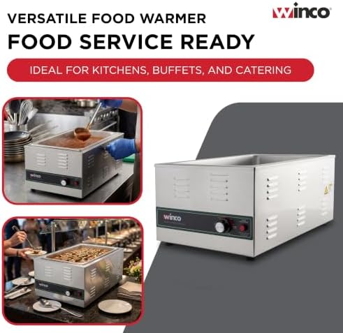 Winco Full Size Stainless Steel Electric Food Pan Warmer - Image 7