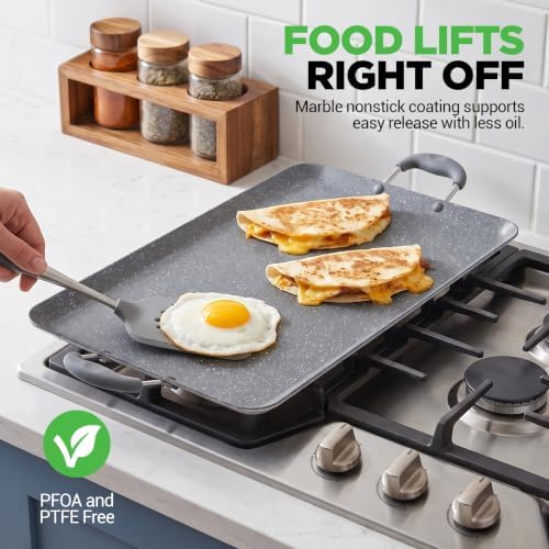 NutriChef Double Burner Griddle | Flat Top Griddle for Stove Top - Image 3