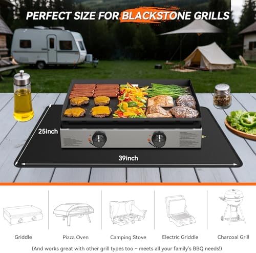 25x39 inches Under Grill Mats for Blackstone Outdoor Deck BBQ - Image 3