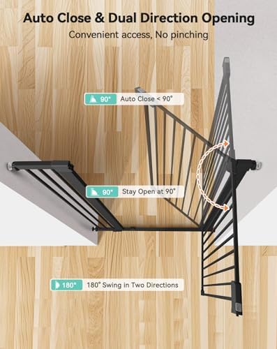 COMOMY 42" Extra Tall Baby Gate for Stairs, Fits 29.5" to 40.6" Openings - Image 3