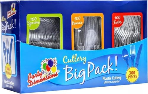 Party Dimensions 3000 Count Plastic Cutlery Combo Case, Disposable Clear Plastic Silverware Utensils Set, 1000 Forks, 1000 Spoons, 1000 Knives - Image 4