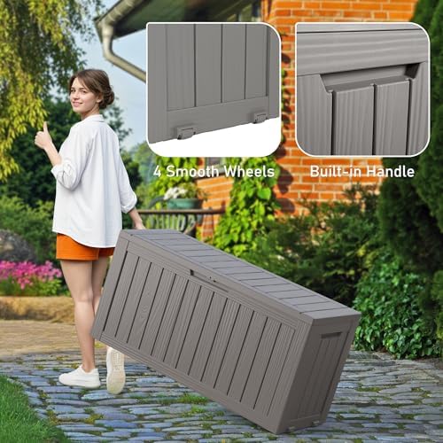 KAMABOKO Outdoor Storage Box, 80 Gallon Deck Box Outdoor Waterproof Patio - Image 3