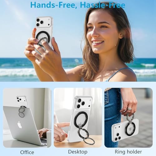 MagSafe Phone Ring Holder, 360° Rotation Magnetic Phone Grip Kickstand - Image 6