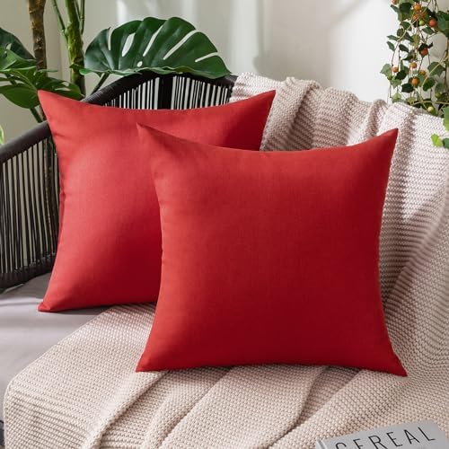 MIULEE Decorative Outdoor Pillow Covers Christmas Euro 22x22 Red by MIULEE
