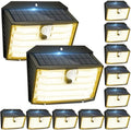 [12 Packs] Solar Motion Lights Outdoor, Ultra Bright Solar Fence Lights with Motion Sensor, IP65 Waterproof Security Light 3 Modes, 270° Lighting Angle, Wall Lights for Deck Patio Fence Garage Door by Claoner