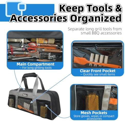 22 Inch Grill Tool Storage Bag, Heavy-Duty 1680D Oxford Organizer - Image 4
