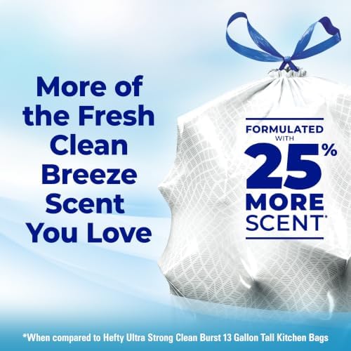 Hefty Ultra Strong Signature Scents 13G Trash Bags, Fresh Clean, 80ct - Image 2