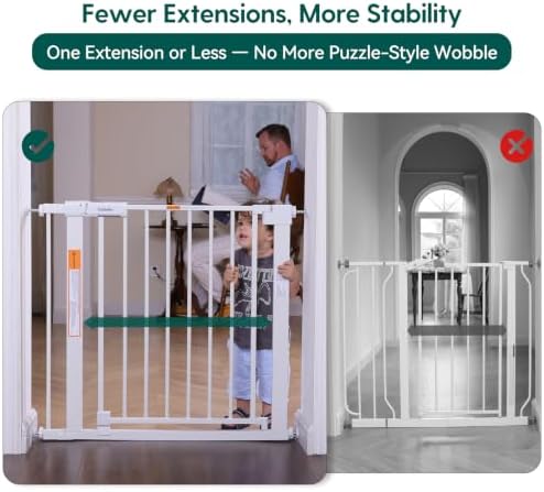Babelio 36-56" Extra Wide Baby Gate for Stairs No Drilling, PressGuard II - Image 3