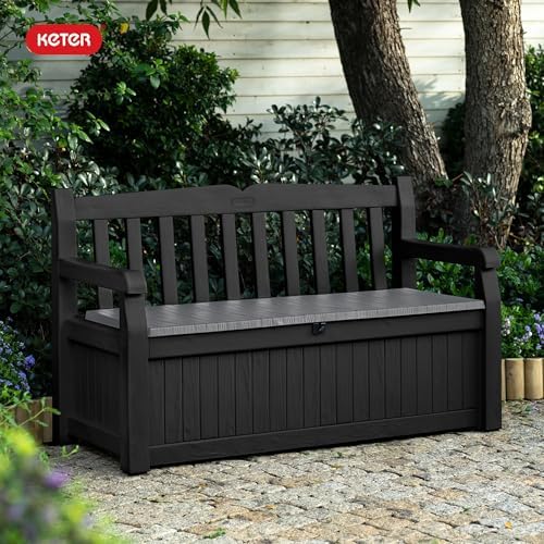 Keter Solana 70 Gal Outdoor Storage Bench for Patio and Pool Accessories - Image 2