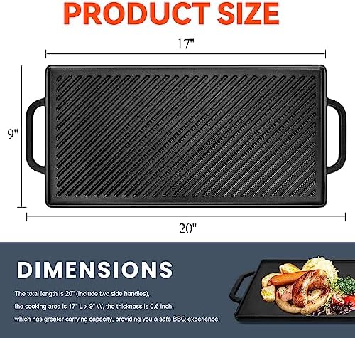GGC Cast Iron Reversible Griddle - Image 2