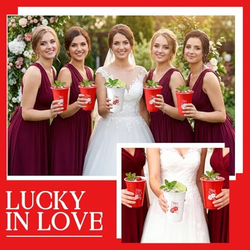LemonRoad 50 Pcs Lucky in Love Bachelorette Party Plastic Cups 16oz - Image 5