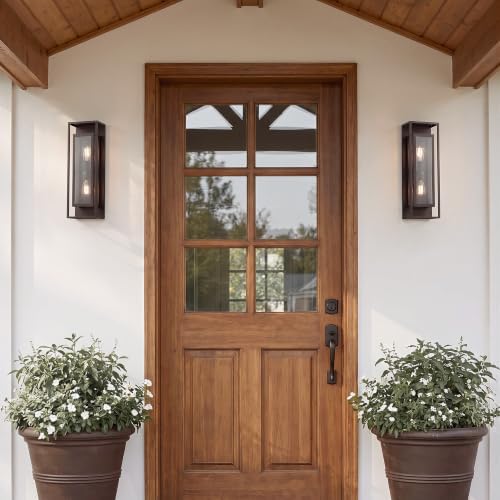 mirrea 24" Modern Outdoor Porch Wall Light, Oil Rubbed Bronze, 2 Pack - Image 7