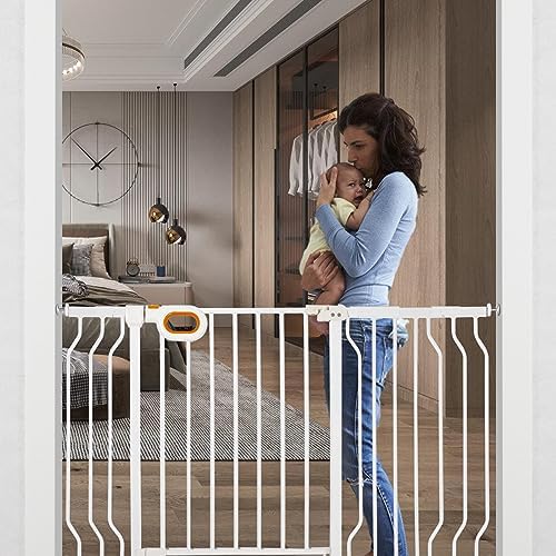 owlie 29-52 Inch Wide Baby Gate with Door for Stairs Doorways - Image 6