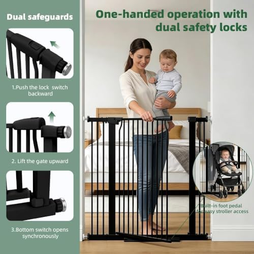 40.5" Extra Tall Baby Gate for Doorways, 54.7-60.2 in Wide Dog Pet Gates - Image 4