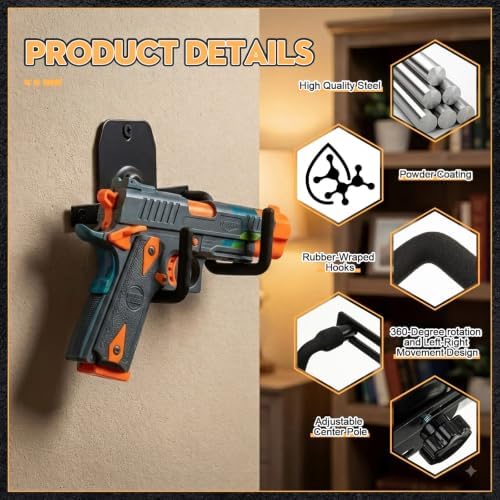 Yaocom 8 Pack Pistol Wall Mount Pistol Holder, Assembly Style - Image 3