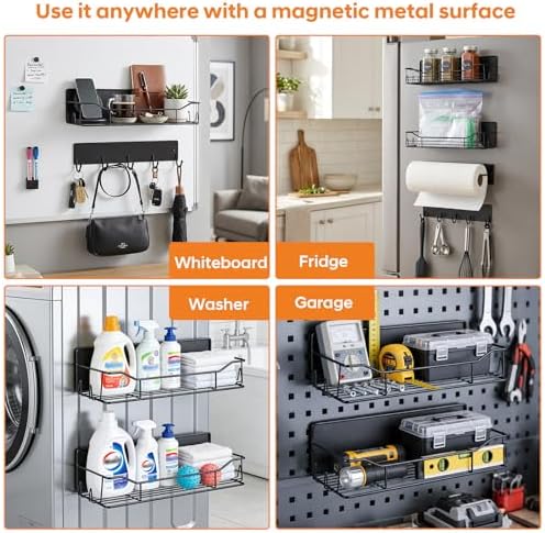 Magnetic Grill Caddy with Bins, BBQ Tool Organizer with Paper Towel Holder - Image 6
