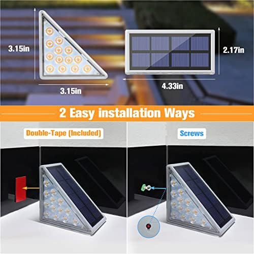 VOLISUN Outdoor Stair Lights 12 Pack, Solar Step Lights Waterproof IP67 - Image 6