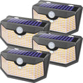 HMCITY 120 LED Solar Lights Outdoor Motion Sensor, 4 Pack, Black Warm by LightingUpYourLife
