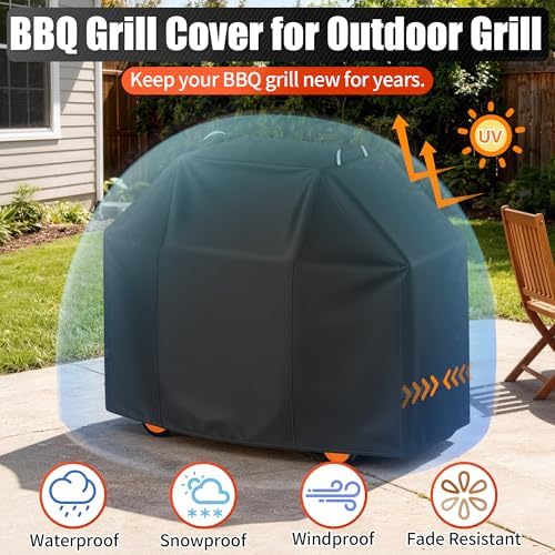 i COVER Grill Cover, 70 inch BBQ Grill Cover for Outdoor Grill, Waterproof BBQ Cover, Fade Resistant Large Barbecue Gas Grill Covers for Weber, Charbroil, Brinkmann, Nexgrill and More - Image 6