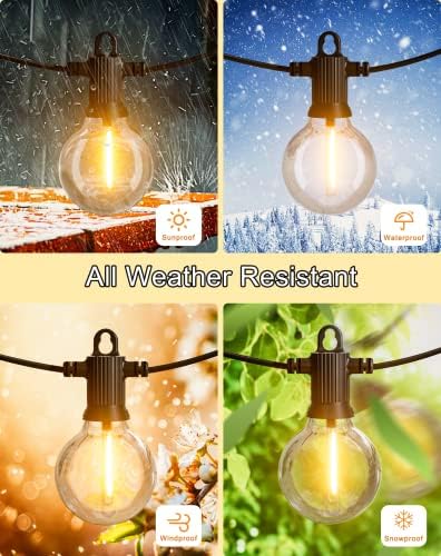 Zuske Outdoor String Lights, 50FT G40 LED IP65 Waterproof Patio Lights - Image 2