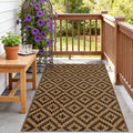 SAND MINE Reversible Mats, Plastic Straw Rug, Modern Area Rug, Large Floor Mat and Rug for Outdoors, RV, Patio, Backyard, Deck, Picnic, Beach, Trailer, Camping, Black & Brown, 3' x 5' by SANDMIND