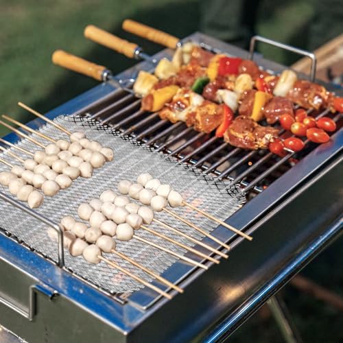 Grill Topper, Grill BBQ Disposable Grill Toppers, 10 Pack Grill Topper for Outdoor Grill Disposable Grilling Liners Prevent Food from Falling Through Grill Grates - 15.3x12 Inch - Image 6