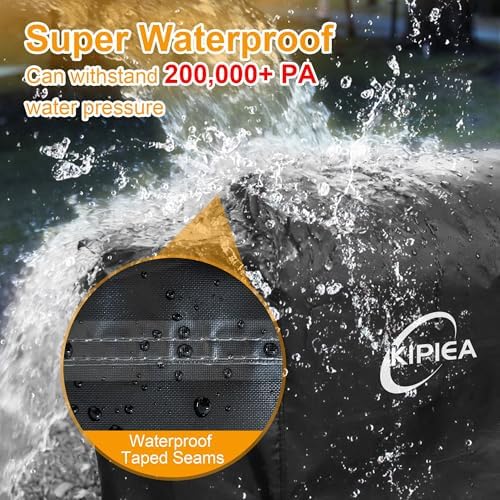 Kipiea 600D Heavy Duty Grill Cover for Traeger Woodridge Elite/Pro/Pro+, Waterproof Wood Pellet Smoker Cover & Windproof Buckles, Pellet BBQ Grill Covers for Outside Anti-UV, No Tear, No Fading - Image 4