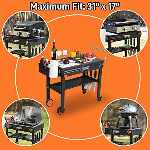 EUTRKei Grill Table & Table Cover, Blackstone Griddle Table with Cart Cover - Image 6