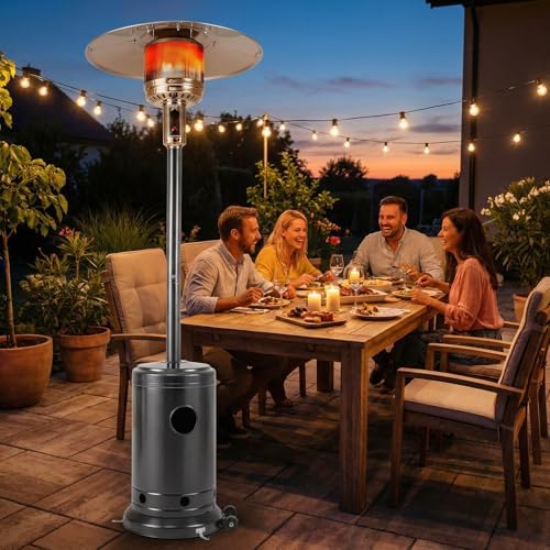 Tangkula 50,000 BTU Propane Patio Heater with Easy Ignition, Gray - Image 2