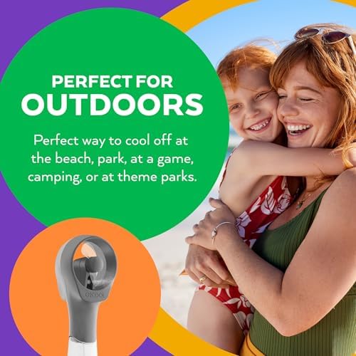O2COOL Elite Handheld Misting Fan Battery Powered Grey - Image 5