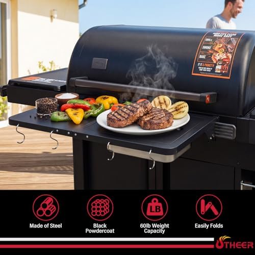 Utheer Folding Front Shelf for Traeger Woodridge Pro/Elite, Ironwood/XL - Image 4
