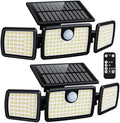 MIHANI Solar Lights Outdoor, Quick Charge Solar Motion Deck Lights Outdoor for Deck with High Brightness, Larger Built-in Tempered Glass Panel, Sensitive PIR Motion Inductor (Remote,2 Pack) by MIHANI
