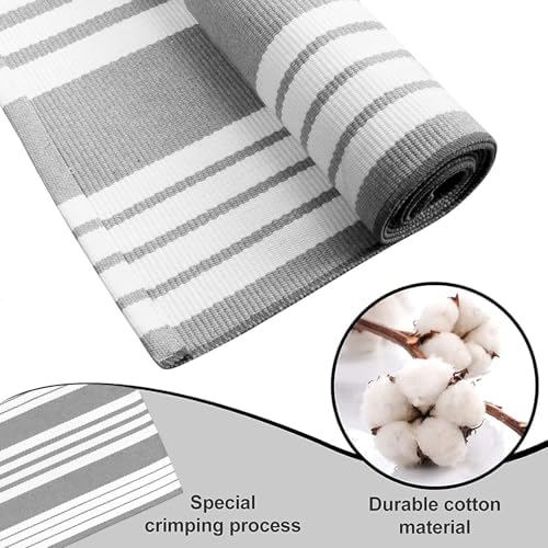 OJIA Front Door Mat Outdoor Doormat 24"x36" Fall Striped Outdoor Rugs - Image 2