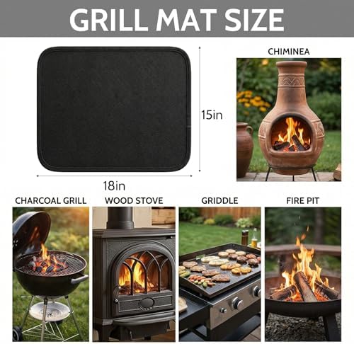 15 X 18 in Heat Resistant Mat for Tabletop Grill Small Grill Mat - Image 2