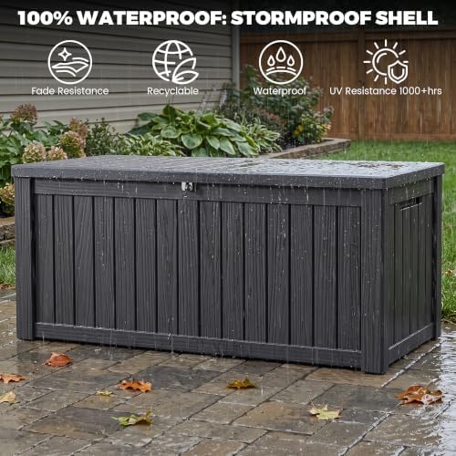 Outdoor Storage Box,150 Gallon Waterproof Deck Box [Upgraded 3.0] - Image 5