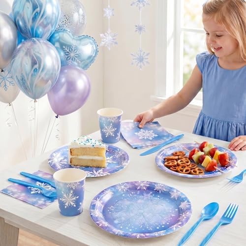 400 Pcs Disposable Winter Frozen Tableware Set for 50 Guests - Image 2
