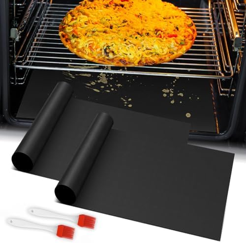 Oven Liner for Bottom of Oven, 2 Pack Heavy Duty Oven Liners for Electric Stove, Heat Resistant Stovetop Protector Air Fryer Grill Mat, Reusable Gas Toaster Microwave Oven Drip Liner Teflon Sheets by GoldeerkitchenBakingAccessoriesTools