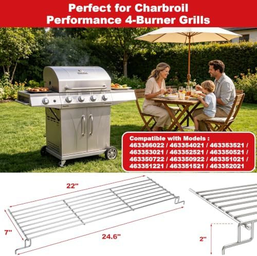 DELSbbq Grill Warming Rack for Charbroil Performance 4 Burner Grills - Image 2
